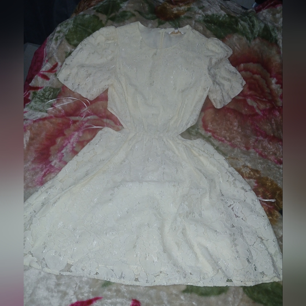 Elegant Cream Lace Dress